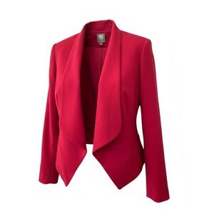 Vince Camuto Women Drape Front Blazer Size 14 Red Open Front‎  Dressy Jacket